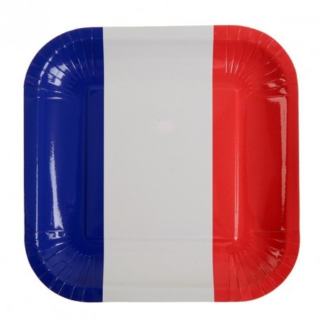 10 assiettes thème mariage France tricolore